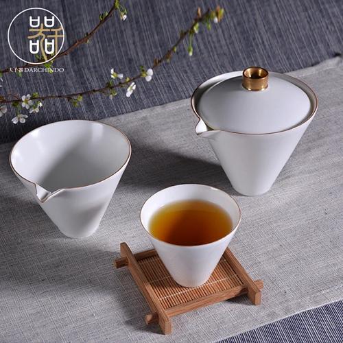 中式功夫茶具套装 高档茶道礼品大千器 : 高质量低